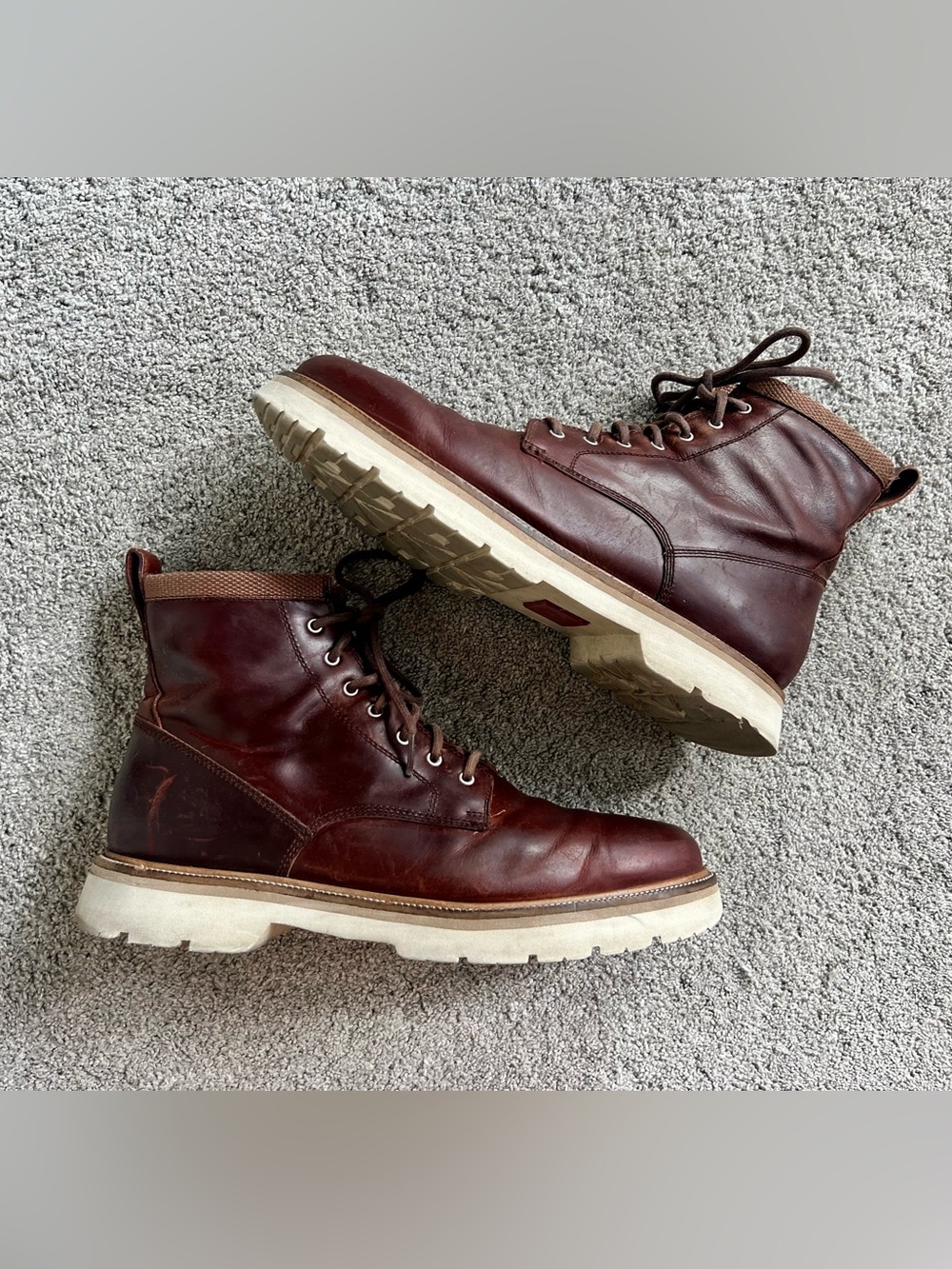 Cole Haan American Classics Mens 10.5 Waterproof Plain Toe Boots Brown Leather